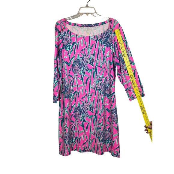 LILLY PULITZER Sophie Dress, Mandevilla Pink Extra Lucky Elephants, Size XL - Picture 4 of 10